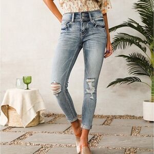KanCan Blue Ankle Distressed Jeans